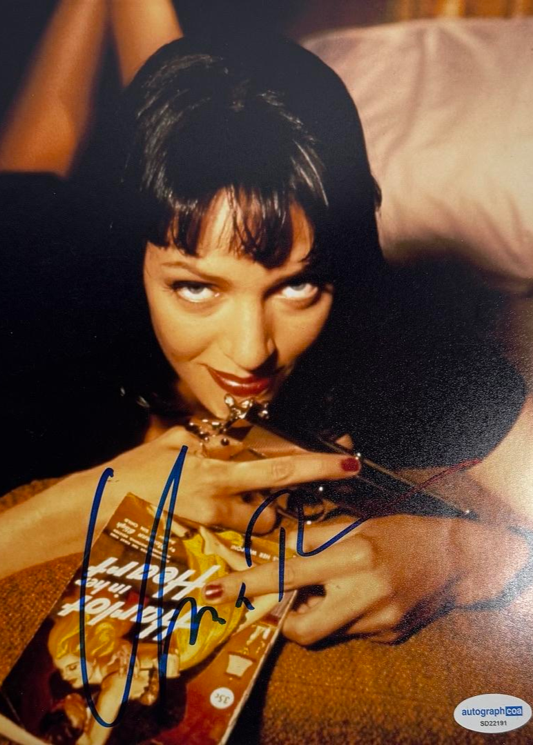 Uma Thurman Signed 8x10 Photo (Pulp Fiction) - ACOA